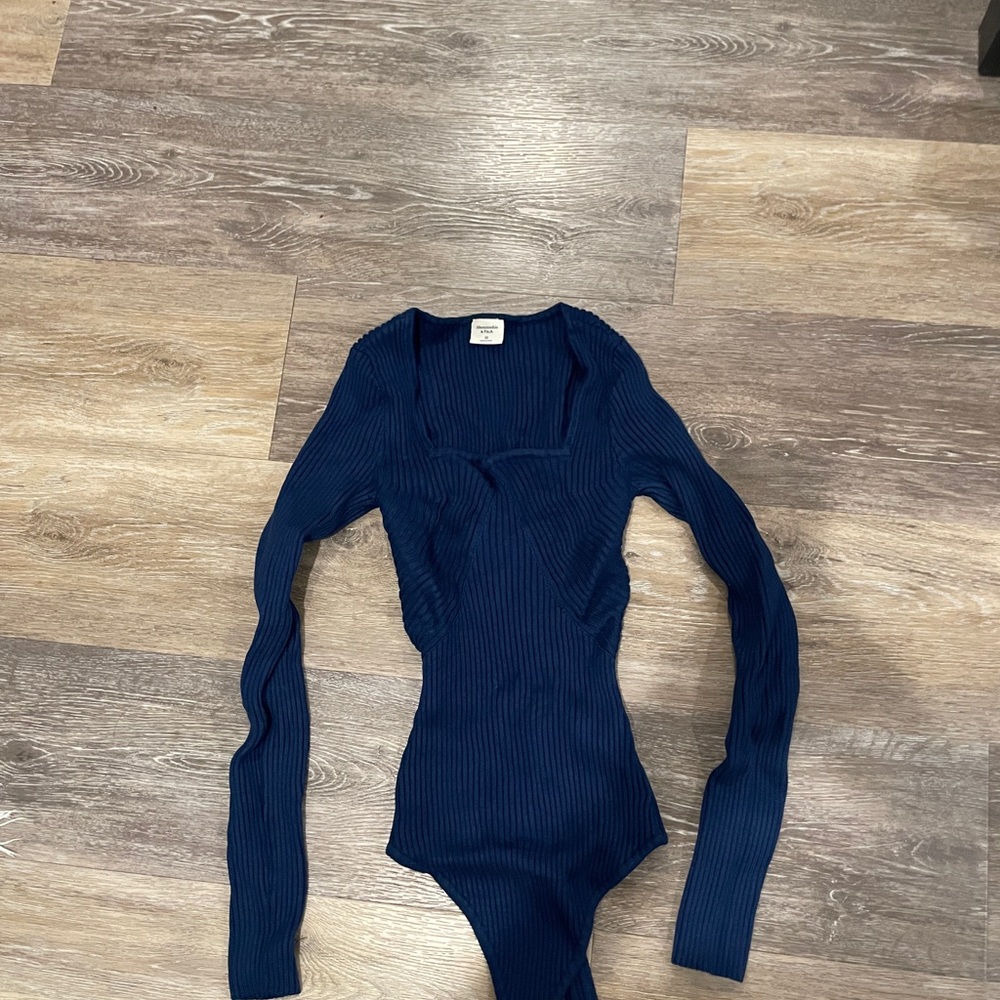 Abercrombie & Fitch Blue Ribbed Top